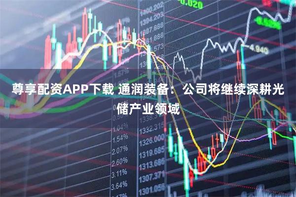 尊享配资APP下载 通润装备：公司将继续深耕光储产业领域