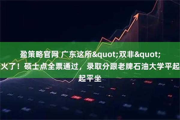 盈策略官网 广东这所"双非"院校火了！硕士点全票通过，录取分跟老牌石油大学平起平坐